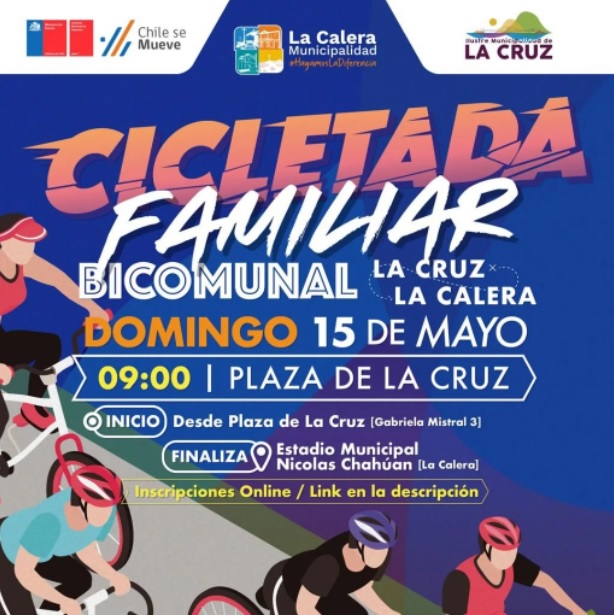 Cicletada familiar bicomunal unirá La Cruz con La Calera