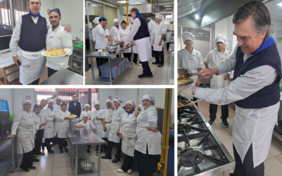 Estudiantes de TNS en Gastronomía Internacional reciben a Padre José Antonio Atucha