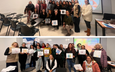 Emprendedoras del Programa Mujeres Jefas de Hogar aprenden el desarrollo de logos en el Club de Emprendimiento