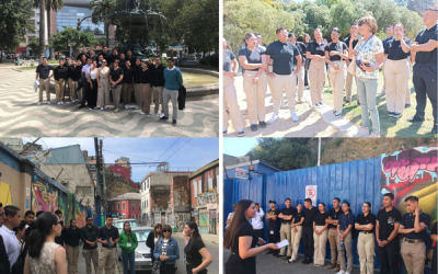 Estudiantes de TNS en Turismo y Hotelería de CFT PUCV Sede Viña del Mar realizaron tour guiado a miembros de la Escuela de Formación de Carabineros