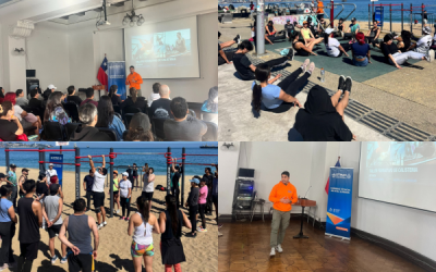 Departamento de Asuntos Estudiantiles y Oficina del Deporte de la Ilustre Municipalidad de Valparaíso realizan Taller Formativo y Recreativo de Calistenia para estudiantes de CFT PUCV
